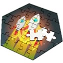 Rocket Take Off Missiles Cosmos Wooden Puzzle Hexagon View2