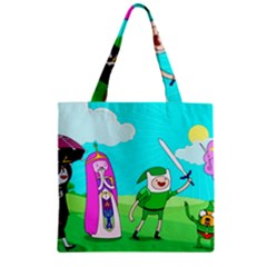 Adventure Time The Legend Of Zelda Parody Zipper Grocery Tote Bag by Sarkoni