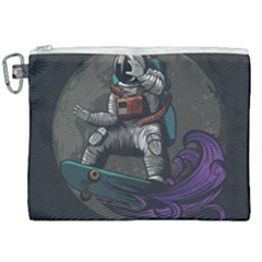 Illustration Astronaut Cosmonaut Paying Skateboard Sport Space With Astronaut Suit Canvas Cosmetic Bag (xxl) by Ndabl3x