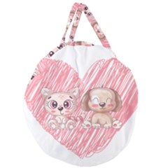 Paw Dog Pet Puppy Canine Cute Giant Round Zipper Tote by Sarkoni
