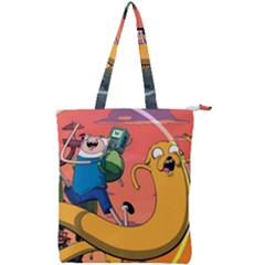 Finn And Jake Adventure Time Bmo Cartoon Double Zip Up Tote Bag by Bedest