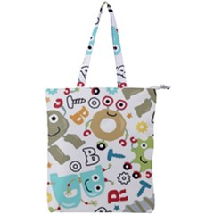 Seamless Pattern Vector With Funny Robots Cartoon Double Zip Up Tote Bag by Hannah976