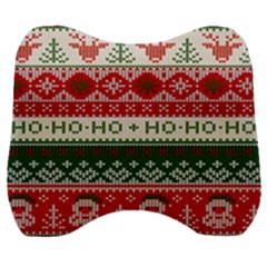 Ugly Sweater Merry Christmas  Velour Head Support Cushion by artworkshop