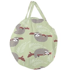 Sloths Pattern Design Giant Round Zipper Tote by Hannah976