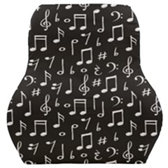 Chalk Music Notes Signs Seamless Pattern Car Seat Back Cushion  by Ravend