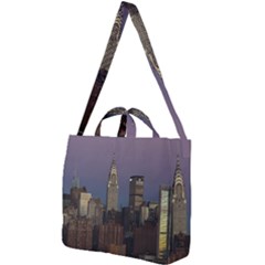 Skyline City Manhattan New York Square Shoulder Tote Bag by Ket1n9