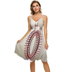 Baseball Sleeveless Tie Front Chiffon Dress by Ket1n9