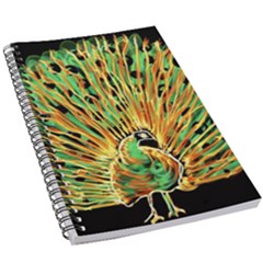 Unusual Peacock Drawn With Flame Lines 5 5  X 8 5  Notebook by Ket1n9