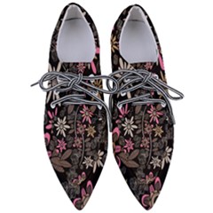 Flower Art Pattern Pointed Oxford Shoes by Ket1n9