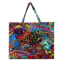 Vector Art Pattern - Zipper Large Tote Bag by Hannah976