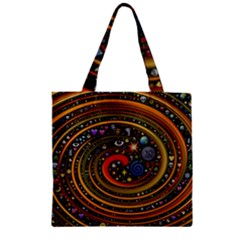 Swirl Vortex Emoji Cyclone Motion Art Zipper Grocery Tote Bag by Paksenen