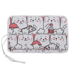 Cute Cat Chef Cooking Seamless Pattern Cartoon Pen Storage Case (s) by Bedest