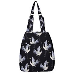 Crane Pattern Bird Animal Center Zip Backpack by Bedest