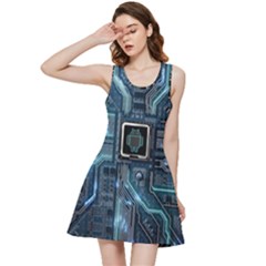 Circuit Board Motherboard Inside Out Racerback Dress by Cemarart