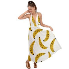Banana Fruit Yellow Summer Backless Maxi Beach Dress by Mariart