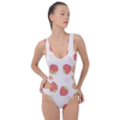 Strawberries Pattern Design Side Cut Out Swimsuit by Grandong
