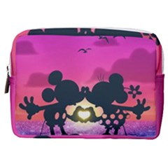 Mickey And Minnie, Mouse, Disney, Cartoon, Love Make Up Pouch (medium) by nateshop