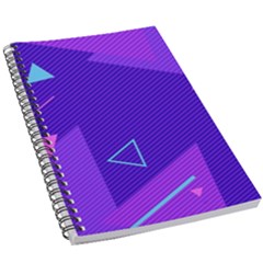 Purple Geometric Abstraction, Purple Neon Background 5 5  X 8 5  Notebook by nateshop