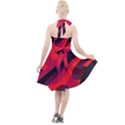 Abstract Fire Flames Grunge Art, Creative Halter Party Swing Dress  View2