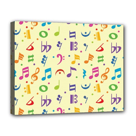 Seamless Pattern Musical Note Doodle Symbol Canvas 14  X 11  (stretched) by Apen