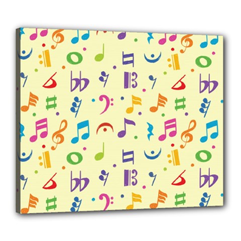 Seamless Pattern Musical Note Doodle Symbol Canvas 24  X 20  (stretched) by Apen