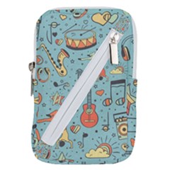 Seamless Pattern Musical Instruments Notes Headphones Player Belt Pouch Bag (large) by Apen