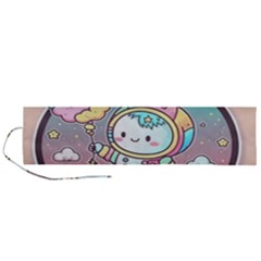 Boy Astronaut Cotton Candy Childhood Fantasy Tale Literature Planet Universe Kawaii Nature Cute Clou Roll Up Canvas Pencil Holder (l) by Maspions