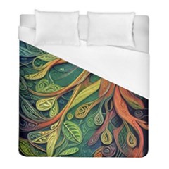 Outdoors Night Setting Scene Forest Woods Light Moonlight Nature Wilderness Leaves Branches Abstract Duvet Cover (full/ Double Size) by Posterlux