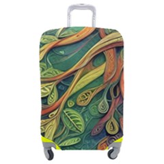 Outdoors Night Setting Scene Forest Woods Light Moonlight Nature Wilderness Leaves Branches Abstract Luggage Cover (medium) by Posterlux