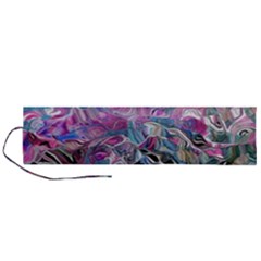 Pink Swirls Blend  Roll Up Canvas Pencil Holder (l) by kaleidomarblingart