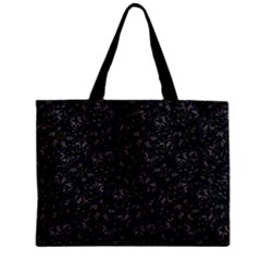 Midnight Blossom Elegance Black Backgrond Zipper Mini Tote Bag by dflcprintsclothing