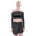 Midnight Blossom Elegance Black Backgrond Off Shoulder Top with Mini Skirt Set View1