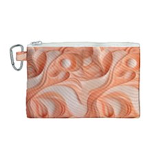 Peach Fuzz Elegant Print Abstract Design Canvas Cosmetic Bag (medium) by dflcprintsclothing