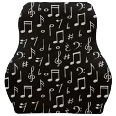 Chalk Music Notes Signs Seamless Pattern Car Seat Velour Cushion  by Ravend