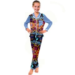 Blume Abstrakt Kids  Satin Long Sleeve Pajamas Set by 2607694c