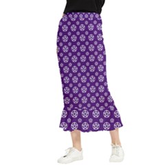 White Pentacle And Purple Pattern Maxi Fishtail Chiffon Skirt by cheekywitch