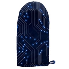 Seamless Pattern Of Glowing Circuit Board Neon Technology Microwave Oven Glove by Loisa77