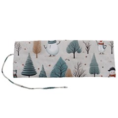 Snowman Snow Christmas Roll Up Canvas Pencil Holder (s) by Ravend