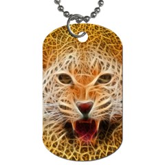 Electrified Fractal Jaguar Dog Tag (two Sides) by TheWowFactor