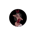 Miss Bunny In Red Lingerie Golf Ball Marker Front