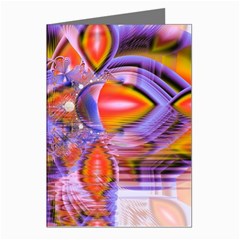 Crystal Star Dance, Abstract Purple Orange Greeting Card (8 Pack) by DianeClancy