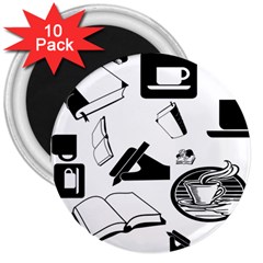 Books And Coffee 3  Button Magnet (10 Pack) by StuffOrSomething