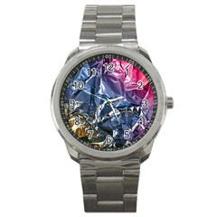 Texture   Rainbow Foil By Dori Stock Sport Metal Watch by TheWowFactor