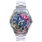 Texture   Rainbow Foil By Dori Stock Stainless Steel Watch Front