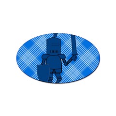 Blue Knight On Plaid Sticker 10 Pack (oval) by StuffOrSomething