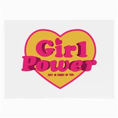 Girl Power Heart Shaped Typographic Design Quote Glasses Cloth (large, Two Sided) by dflcprints