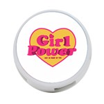 Girl Power Heart Shaped Typographic Design Quote 4-Port USB Hub (Two Sides) Back