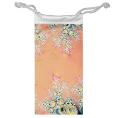 Peach Spring Frost On Flowers Fractal Jewelry Bag by Artist4God