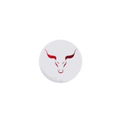 Stylized Symbol Red Bull Icon Design 1  Mini Button by rizovdesign