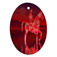 Riding At Dusk Oval Ornament by icarusismartdesigns